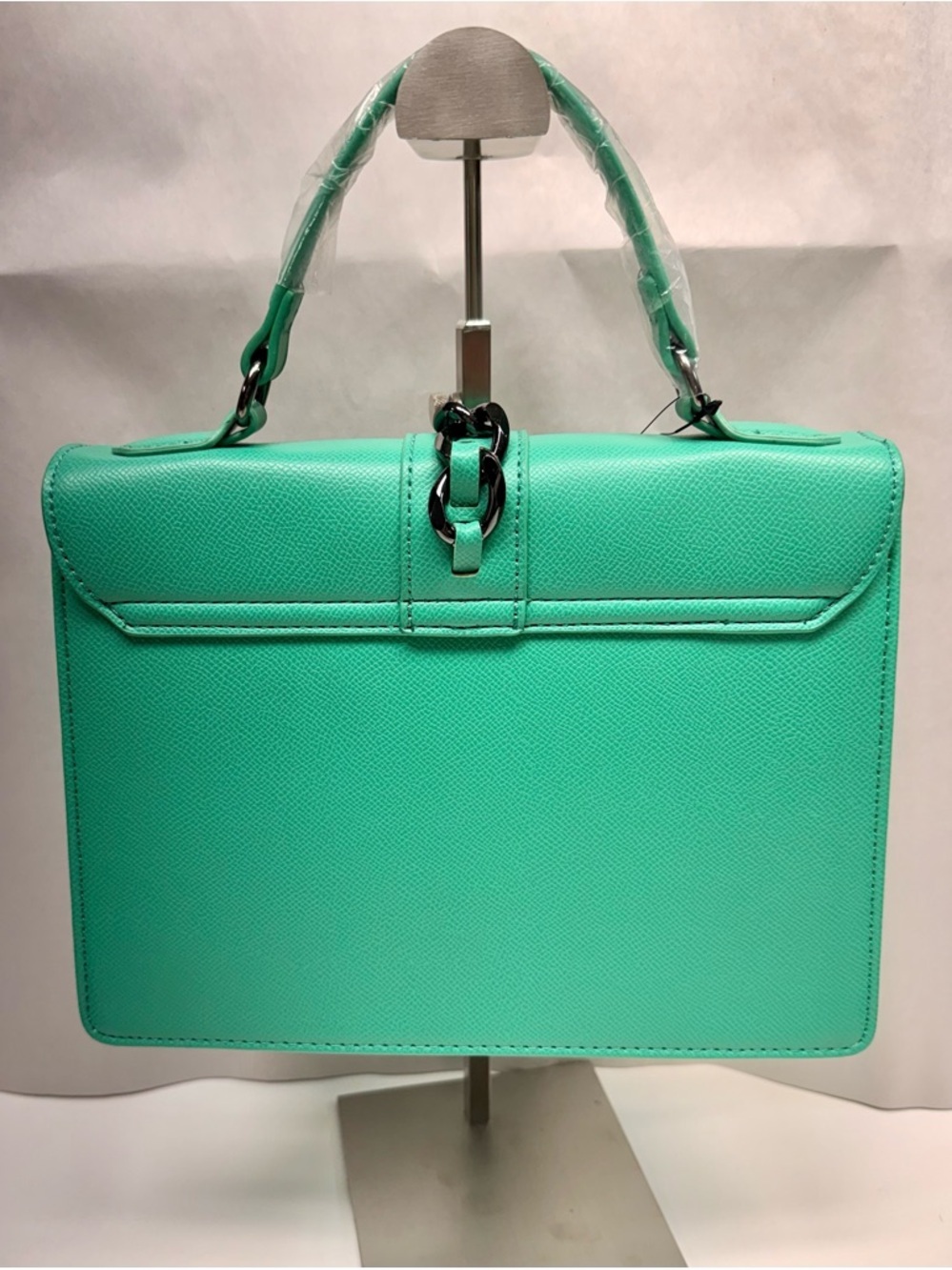 Badgley Mischka Mint Green Vegan Leather Studded Top-Handle Satchel NWT - Picture 5 of 6